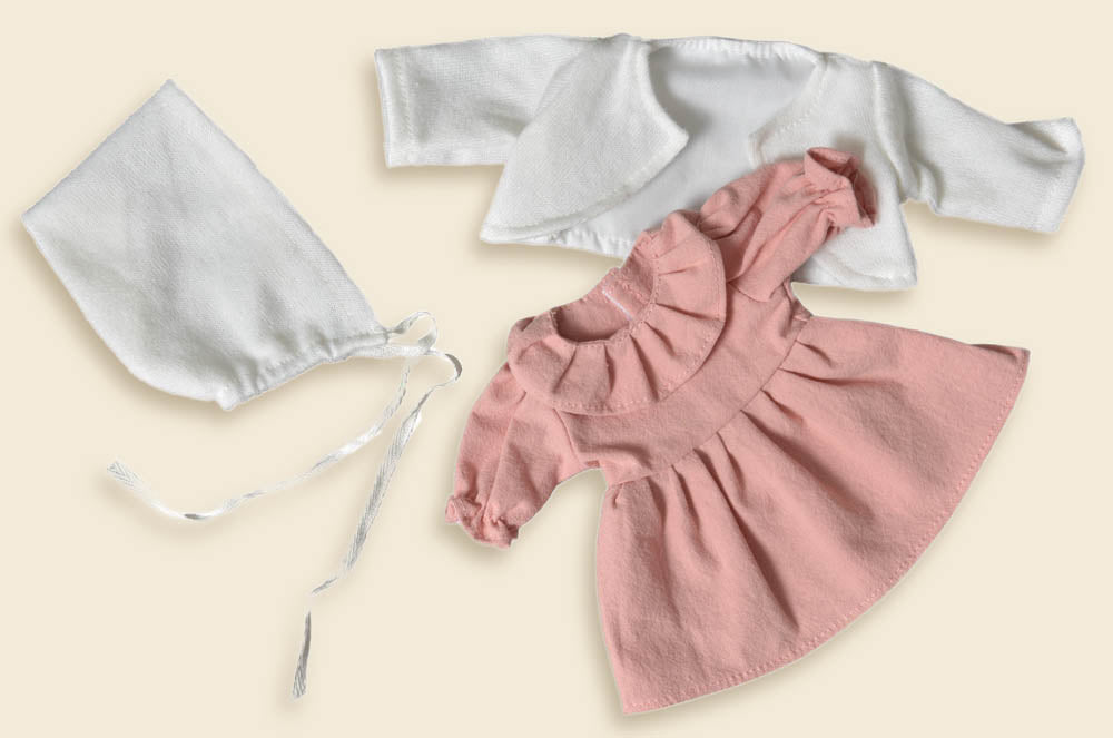 Dusty pink doll outfit
