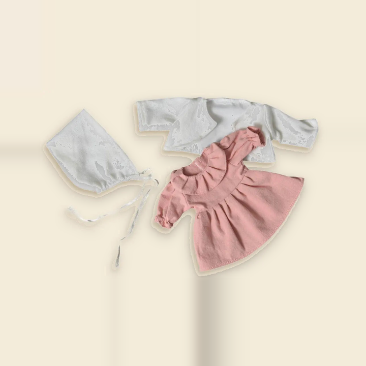 Dusty pink doll outfit