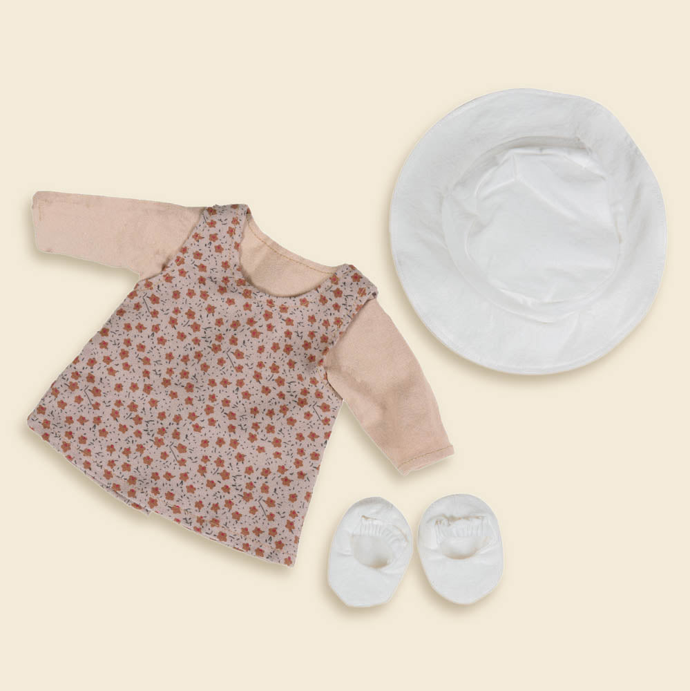 Beige flower doll outfit