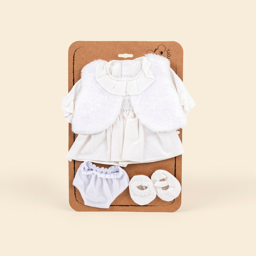 Ivory doll dress with white gilet