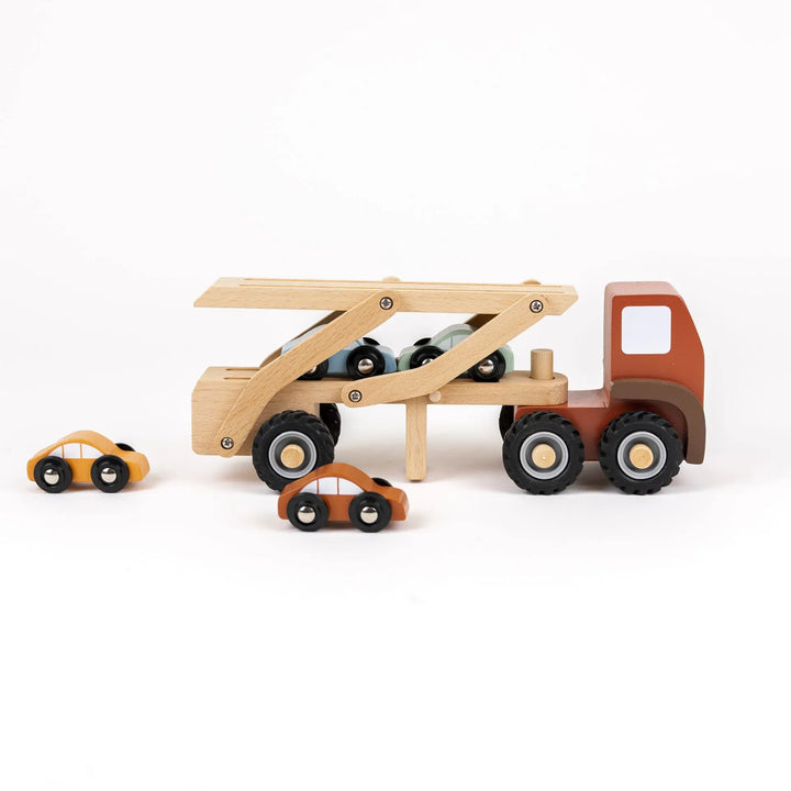 WOODEN CAR TRANSPORT TRUCK