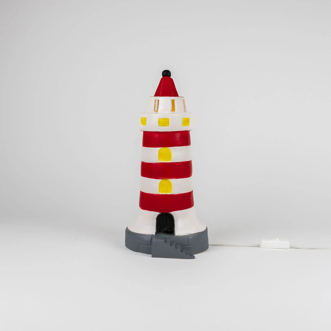 LAMP LIGHTHOUSE RED 35 CM