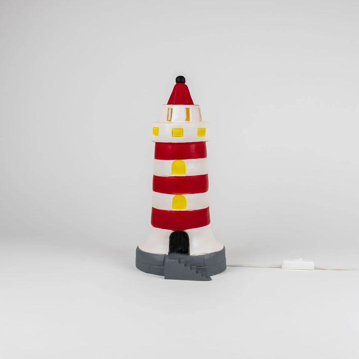 LAMP LIGHTHOUSE RED 35 CM