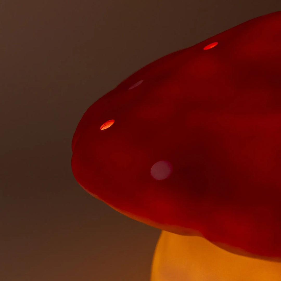 LAMP LARGE MUSHROOM RED