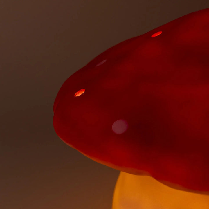 LAMP LARGE MUSHROOM RED