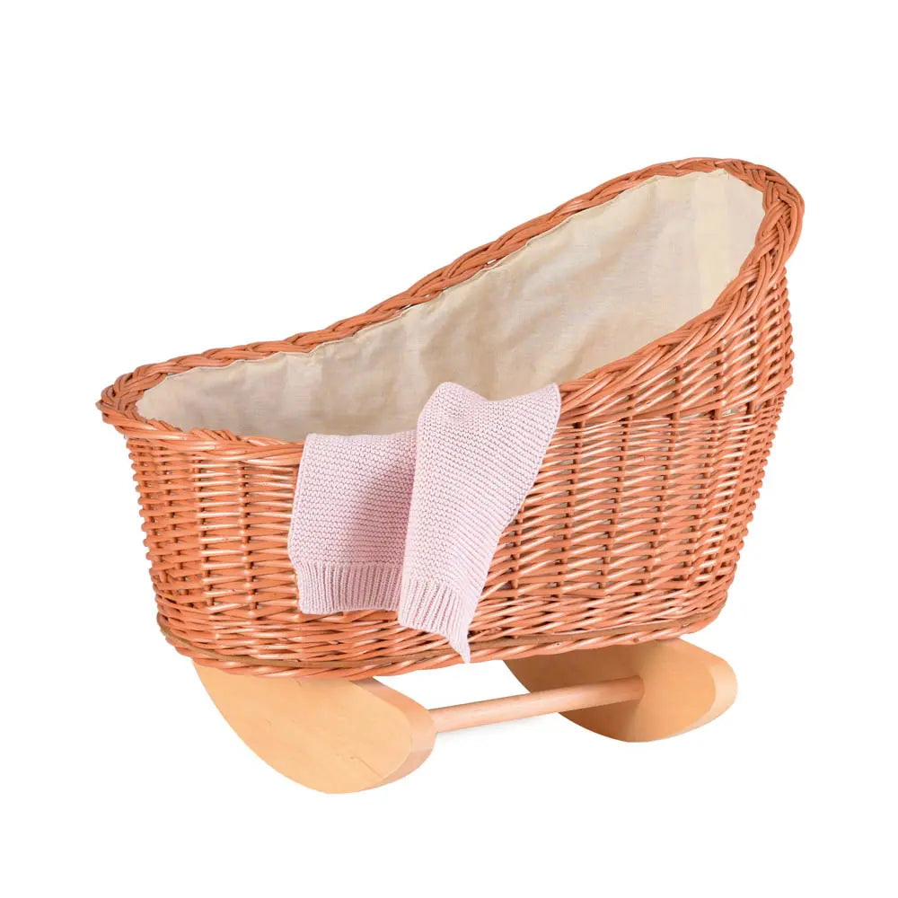 WICKER CRADLE WITH KNITT
