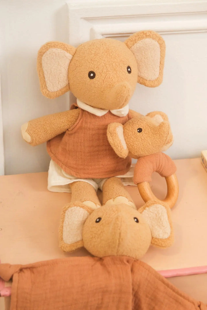 Coffret cadeau Ollie l'éléphant : doudou et hochet