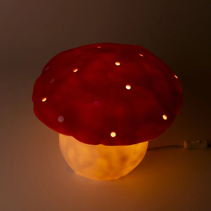 LAMP LARGE MUSHROOM RED