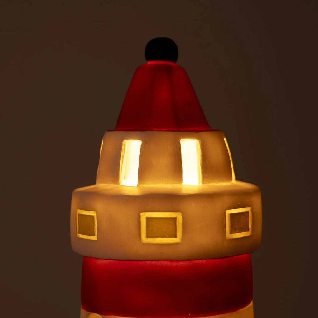 LAMP LIGHTHOUSE RED 35 CM