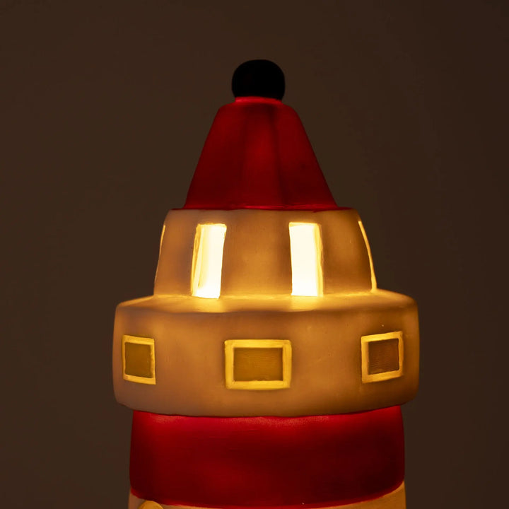 LAMP LIGHTHOUSE RED 35 CM
