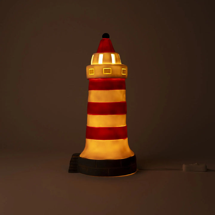 LAMP LIGHTHOUSE RED 35 CM