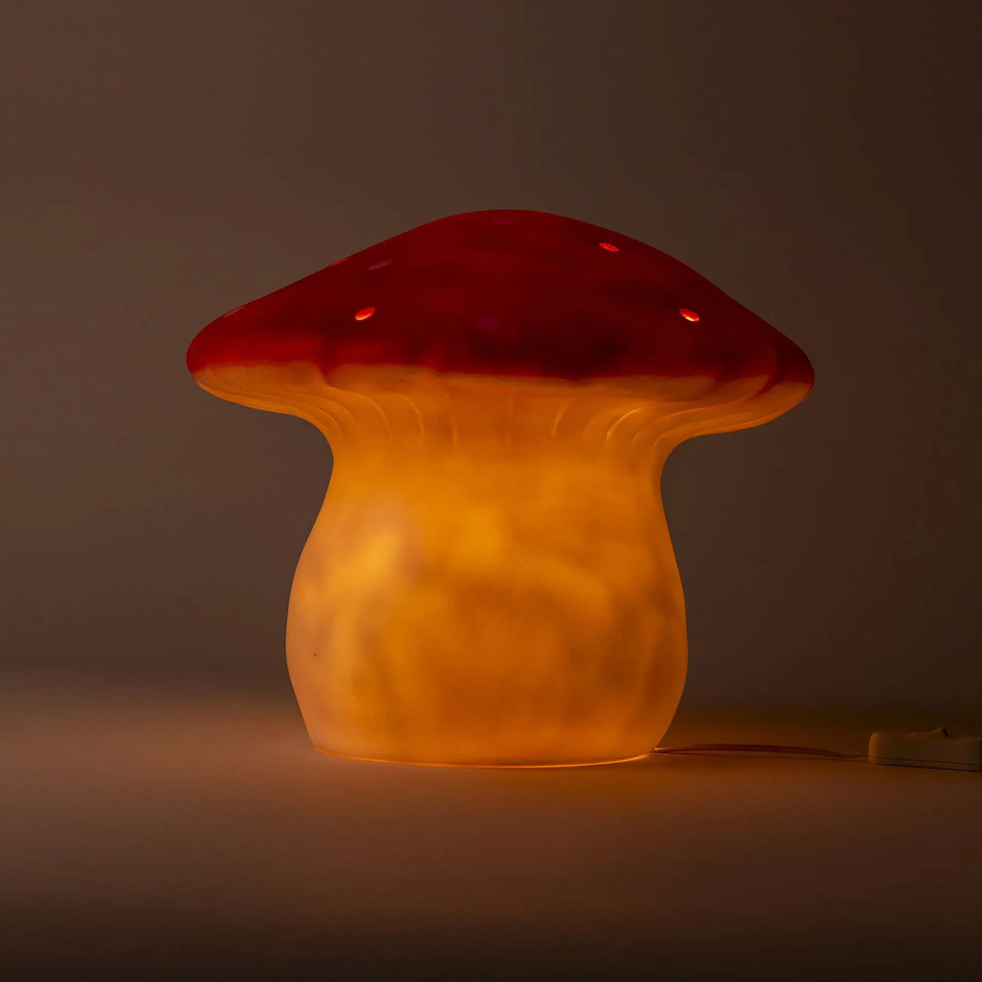 LAMP LARGE MUSHROOM RED
