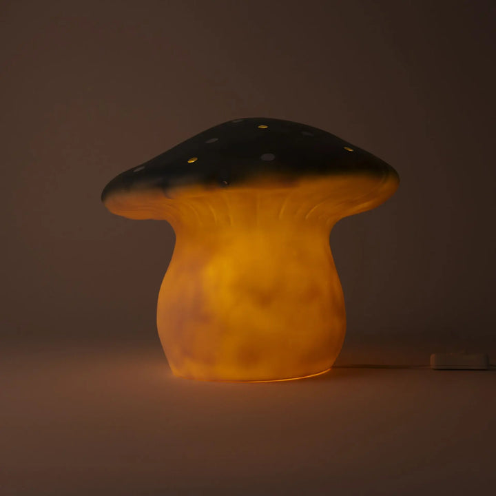 LAMP LARGE MUSHROOM NATURAL TEAL