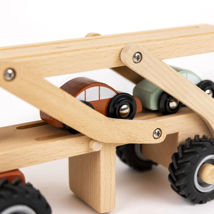 WOODEN CAR TRANSPORT TRUCK