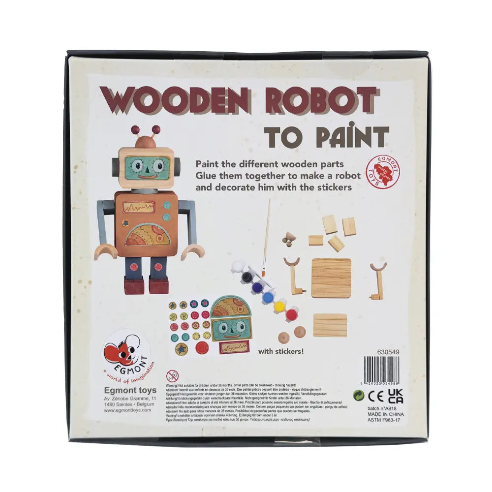 WOODEN ROBOT TO PAINT