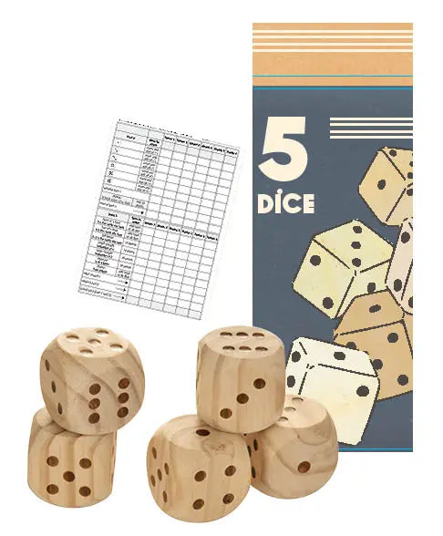 5 WOODEN DICE
