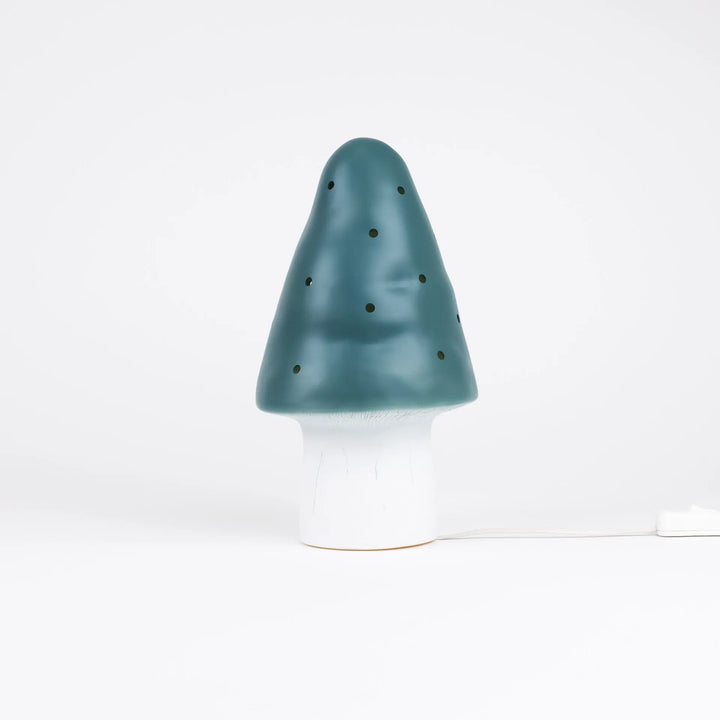 LAMP SMALL MUSHROOM NATURAL TEAL
