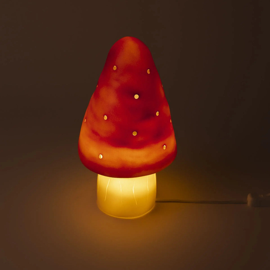 LAMP SMALL MUSHROOM RED BRICK
