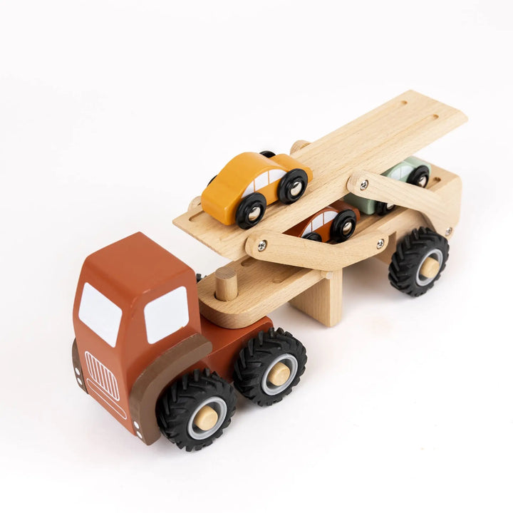 WOODEN CAR TRANSPORT TRUCK