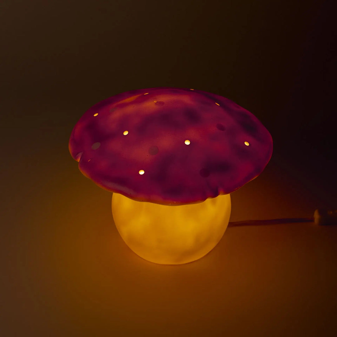 LAMP MUSHROOM MEDIUM VINTAGE PINK