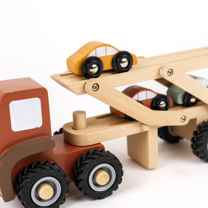 WOODEN CAR TRANSPORT TRUCK