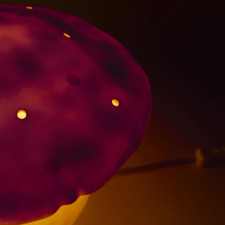 LAMP MUSHROOM MEDIUM VINTAGE PINK