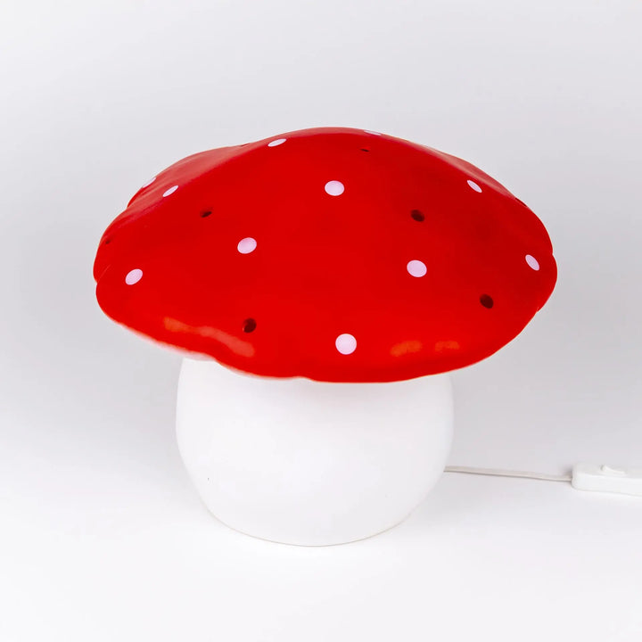 LAMP LARGE MUSHROOM RED