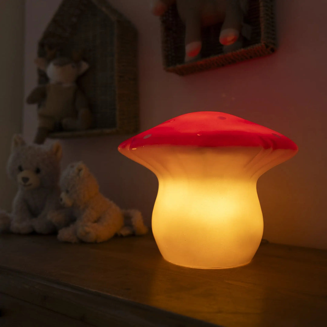 LAMP MUSHROOM MEDIUM RED