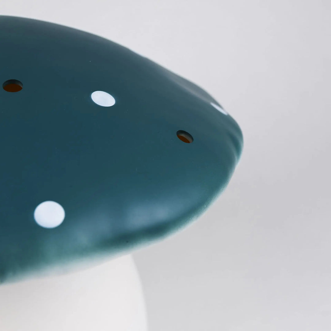LAMP LARGE MUSHROOM NATURAL TEAL