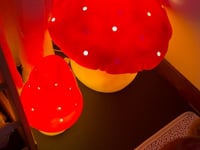 LAMP LARGE MUSHROOM RED