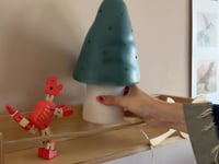 LAMP SMALL MUSHROOM NATURAL TEAL