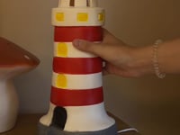 LAMP LIGHTHOUSE RED 35 CM